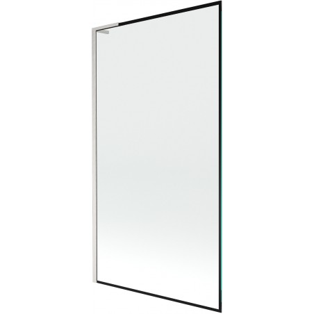 Mexen Next L vanová zástěna 1-dílná 100 x 150 cm, černý rám, kartáčovaný nikl - 895-100-000-03-70-97