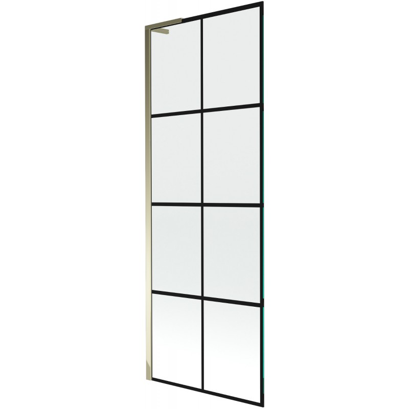 Mexen Next L vanová zástěna 1-křídlová 70 x 150 cm, černá mřížka, zlatá - 895-070-000-03-77-50