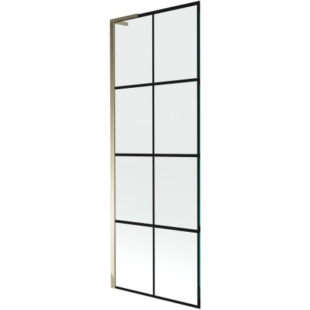 Mexen Next L vanová zástěna 1-křídlová 70 x 150 cm, černá mřížka, zlatá - 895-070-000-03-77-50