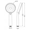 Mexen R-75 ruční sprchová hlavice 3-funkční, chrom/bílá - 79575-02