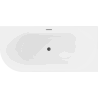 Mexen Mia volně stojící rohová vana pravá 160 x 75 cm, bílá, černý přepad - 52691607500P-70