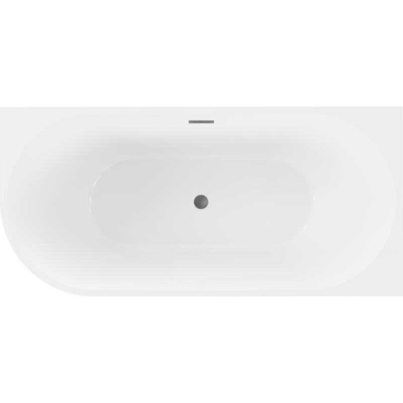 Mexen Mia volně stojící rohová vana pravá 160 x 75 cm, bílá/černá, přepad gun metal - 52691607575P-95