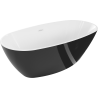 Mexen Eris volně stojící vana 155 x 80 cm, bílá/černá, bílý přepad - 53441558075-20