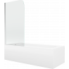Mexen Vega obdélníková vana 160 x 70 cm s obložením a jedním křídlovým paravánem 70 cm, transparentní, chromovaná