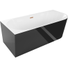 Mexen Mia volně stojící rohová vana levá 170 x 80 cm, bílá/černá, přepad měděný kartáčovaný - 52691708075L-65