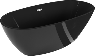Mexen Eris volně stojící vana 170 x 80 cm, černá, chromový přepad - 53441708070-01