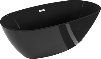 Mexen Eris volně stojící vana 170 x 80 cm, černá, bílý přepad - 53441708070-20