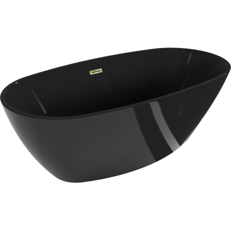 Mexen Eris volně stojící vana 170 x 80 cm, černá, přeliv zlatý - 53441708070-50
