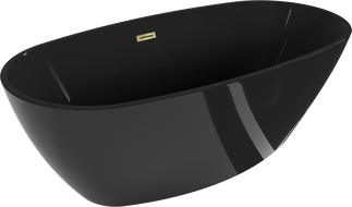 Mexen Eris volně stojící vana 170 x 80 cm, černá, přepad zlatý - 53441708070-50