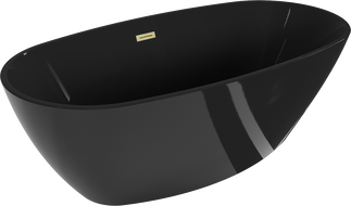 Mexen Eris volně stojící vana 170 x 80 cm, černá, přepad zlatý kartáčovaný - 53441708070-55