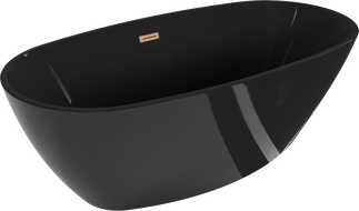 Mexen Eris volně stojící vana 170 x 80 cm, černá, přeliv kartáčovaná měď - 53441708070-65