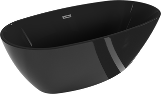 Mexen Eris volně stojící vana 170 x 80 cm, černá, přepad gun gray kartáčovaný - 53441708070-66