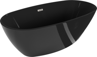 Mexen Eris volně stojící vana 170 x 80 cm, černá, přepad kartáčovaný nikl - 53441708070-97