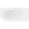 Mexen Mia samostatně stojící rohová vana pravá 180 x 80 cm, bílá, přepad zlatý kartáčovaný - 52691808000P-55