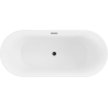 Mexen Flavia volně stojící vana 150 x 75 cm, bílá, černý přepad - 54031507500-70