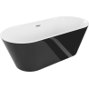 Mexen Flavia volně stojící vana 160 x 75 cm, bílá/černá, přepad nikl kartáčovaný - 54031608075-97
