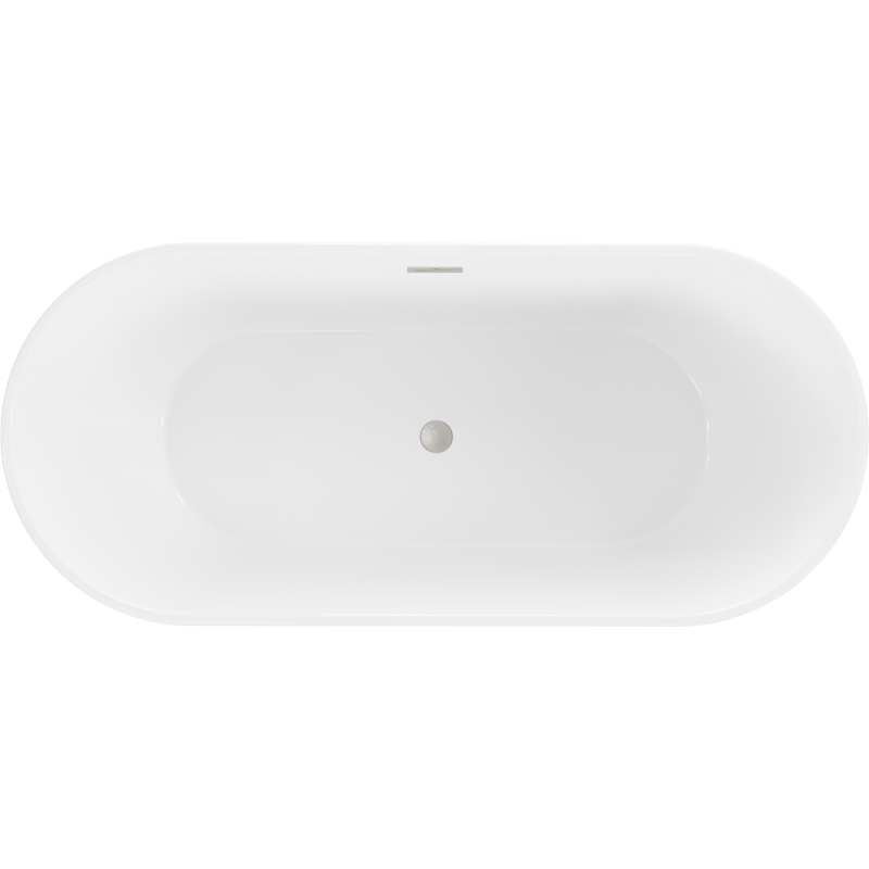 Mexen Flavia volně stojící vana 160 x 75 cm, bílá/černá, přepad nikl kartáčovaný - 54031608075-97