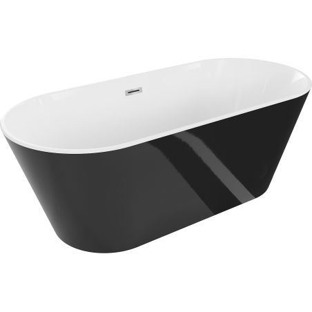 Mexen Flavia volně stojící vana 170 x 75 cm, bílá/černá, přepad chrom - 54031708075-01