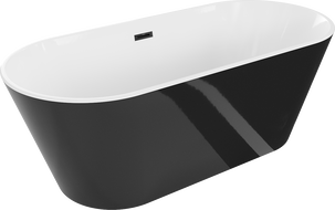 Mexen Flavia volně stojící vana 170 x 75 cm, bílá/černá, přepad černý - 54031708075-70