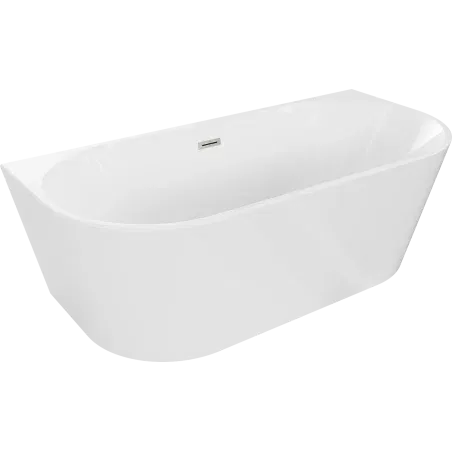 Mexen Oval volně stojící přisazená vana 170 x 80 cm, bílá, přepad kartáčovaný nikl - 52671708000-97