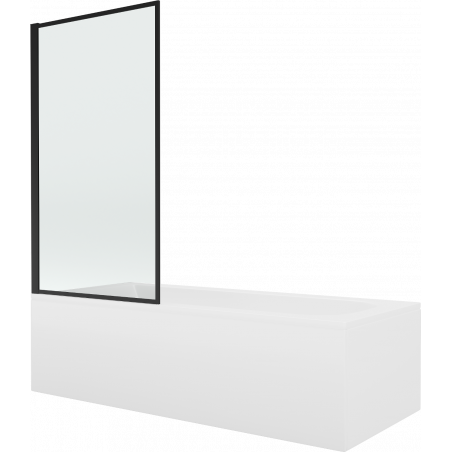 Mexen Vega obdélníková vana 160 x 70 cm s krytem a 1křídlou zástěnou 80 cm, černý vzor - 550116070X9308017070