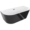 Mexen Oval volně stojící vanová při stěně 150 x 75 cm, bílá/černá, přepad černý - 52671507575-70