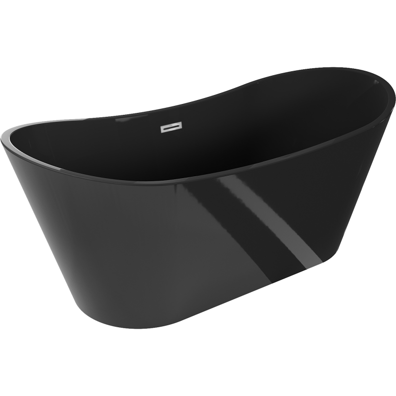 Mexen Montana volně stojící vana 170 x 80 cm, černá, chromový přepad - 52011708070-01