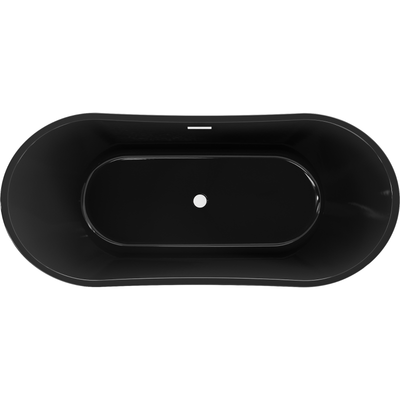 Mexen Montana volně stojící vana 170 x 80 cm, černá, bílý přepad - 52011708070-20
