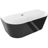 Mexen Oval volně stojící vana ke zdi 170 x 80 cm, bílá/černá, přepad gun metal - 52671708075-95