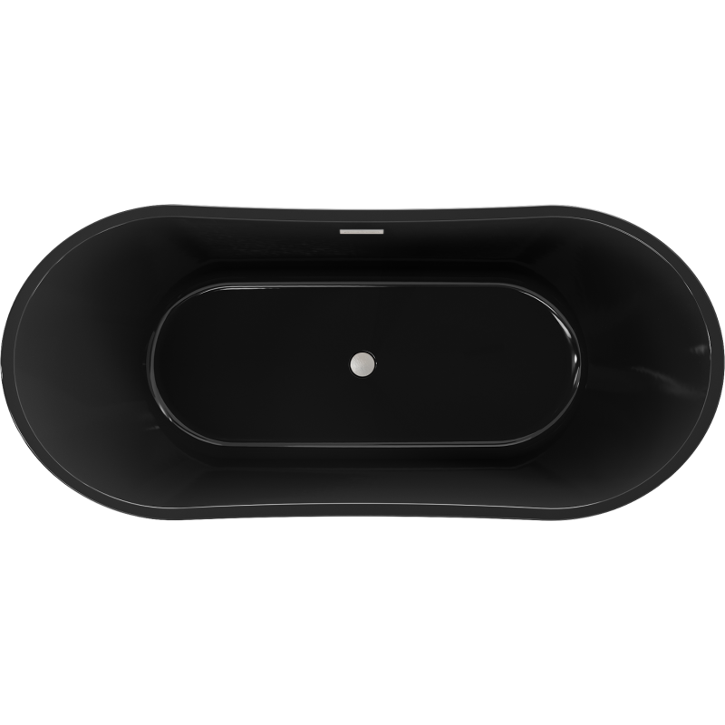 Mexen Montana volně stojící vana 170 x 80 cm, černá, přepad nikl kartáčovaný - 52011708070-97