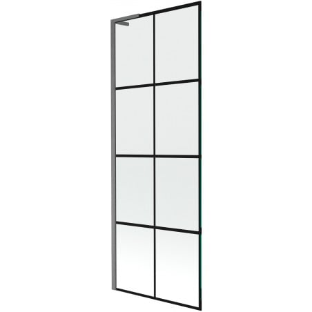 Mexen Next L vanová zástěna 1-křídlová 70 x 150 cm, černá mřížka, gun gray kartáčovaný - 895-070-000-03-77-66