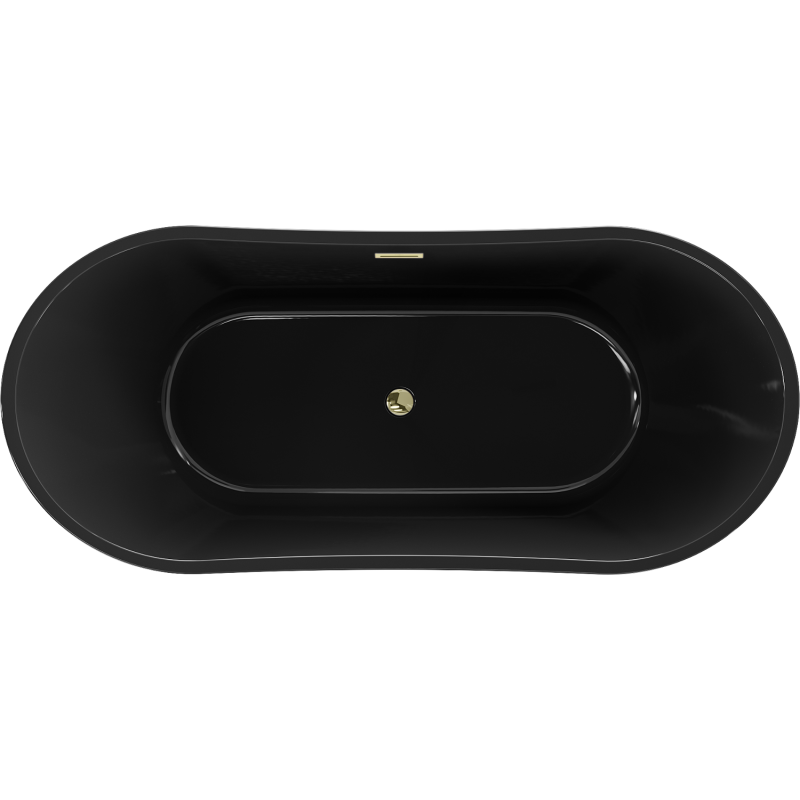 Mexen Montana volně stojící vana 170 x 80 cm, černá, přepad zlatý - 52011708070-50