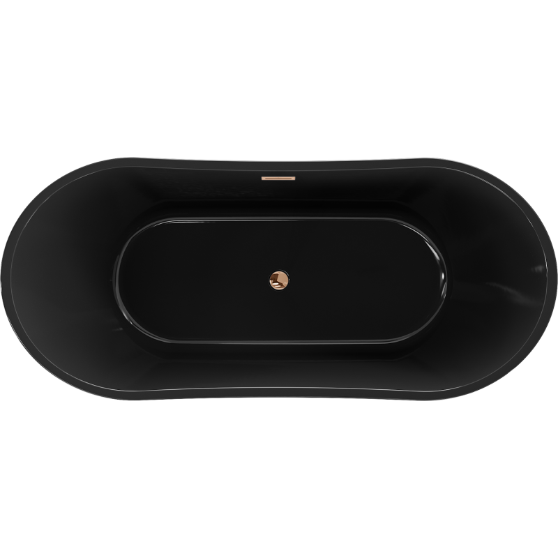 Mexen Montana volně stojící vana 170 x 80 cm, černá, přepad růžové zlato - 52011708070-60