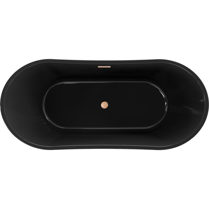 Mexen Montana volně stojící vana 170 x 80 cm, černá, přeplňovaný kartáčovaný měď - 52011708070-65