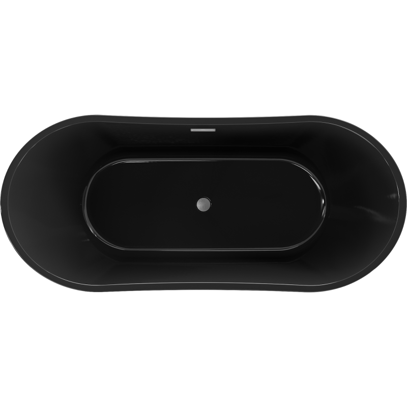 Mexen Montana volně stojící vana 170 x 80 cm, černá, přepad gun gray kartáčovaný - 52011708070-66