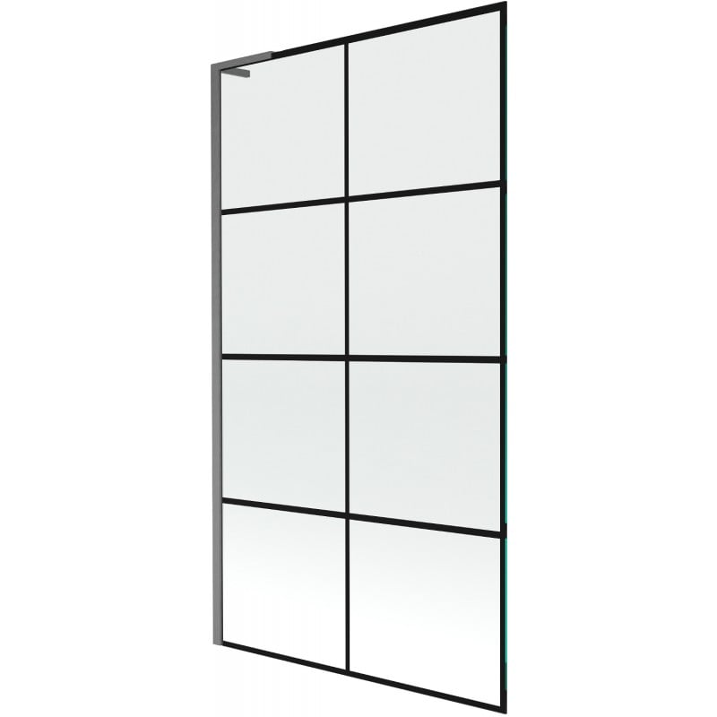 Mexen Next L vanová zástěna 1-křídlová 100 x 150 cm, černá mřížka, čištěný gun gray - 895-100-000-03-77-66