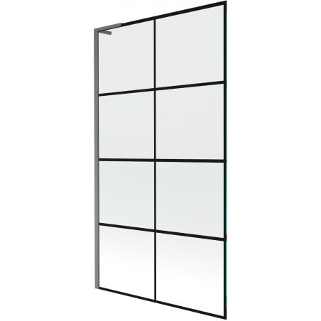 Mexen Next L vanová zástěna 1-křídlová 100 x 150 cm, černá mřížka, čištěný gun gray - 895-100-000-03-77-66