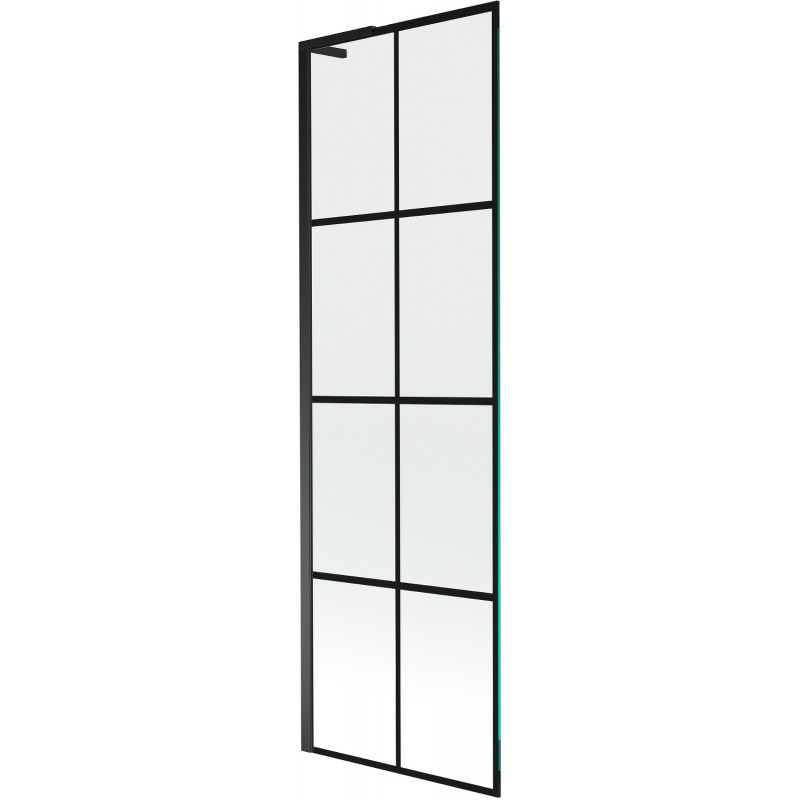 Mexen Next L vanová zástěna 1-křídlová 60 x 150 cm, černá mřížka, černá - 895-060-000-03-77-70