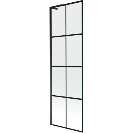 Mexen Next L vanová zástěna 1-křídlová 60 x 150 cm, černá mřížka, černá - 895-060-000-03-77-70