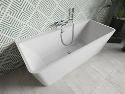 Mexen Volta volně stojící vanová lázeň 150 x 75 cm, bílá, přepad chrom - 51131507500-01