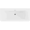Mexen Volta volně stojící vana přisazená ke stěně 150 x 75 cm, bílá, černý přepad - 51131507500-70