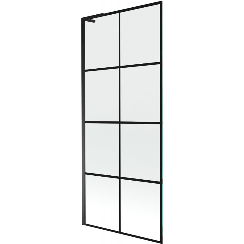 Mexen Next L vanová zástěna 1-křídlová 80 x 150 cm, černá mřížka, černá - 895-080-000-03-77-70