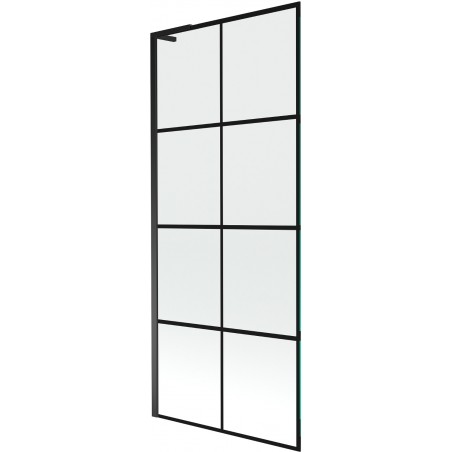 Mexen Next L vanová zástěna 1-křídlová 80 x 150 cm, černá mřížka, černá - 895-080-000-03-77-70