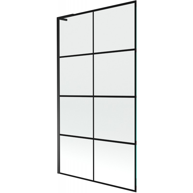 Mexen Next L vanová zástěna jednokřídlá 100 x 150 cm, černá mřížka, černá - 895-100-000-03-77-70