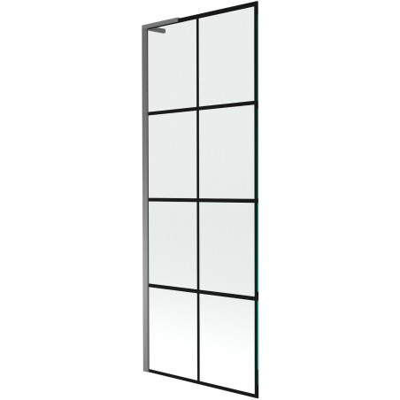 Mexen Next L vanová zástěna, 1-křídlová 70 x 150 cm, černá mřížka, gun metal - 895-070-000-03-77-95