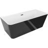 Mexen Volta volně stojící nástěnná vana 170 x 75 cm, bílá/černá, černý přepad - 51131707575-70