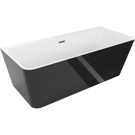 Mexen Volta volně stojící přisazená vana 150 x 75 cm, bílá/černá, přepad gun metal - 51131507575-95