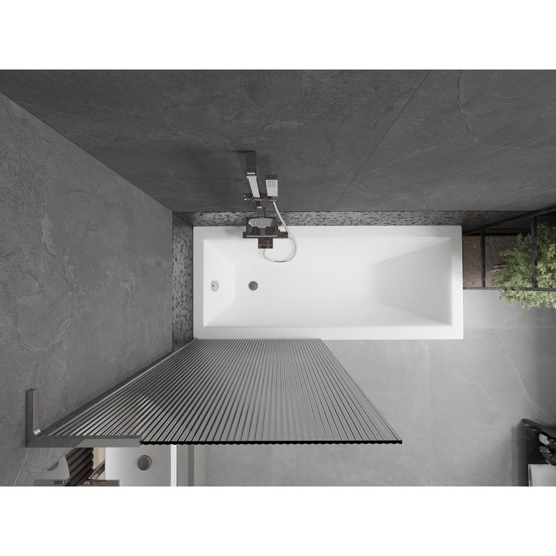 Mexen Next L paravan na vanu, 1-křídlý, 80 x 150 cm, pruhy, chrom - 895-080-000-03-09-01