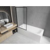 Mexen Vega obdélníková vana 170 x 70 cm s krytem a 1-dveřovým paravanem 70 cm, černý vzor - 550117070X9307017070