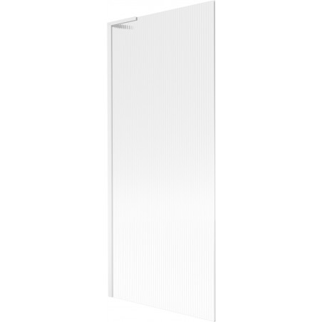 Mexen Next L vanová zástěna jednokřídlová 80 x 150 cm, pruhy, bílá - 895-080-000-03-09-20
